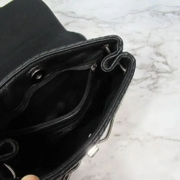 BCBGMaxAzria Bag BlackCrossbody Quilted Chain Purse Leather - Picture 12 of 13